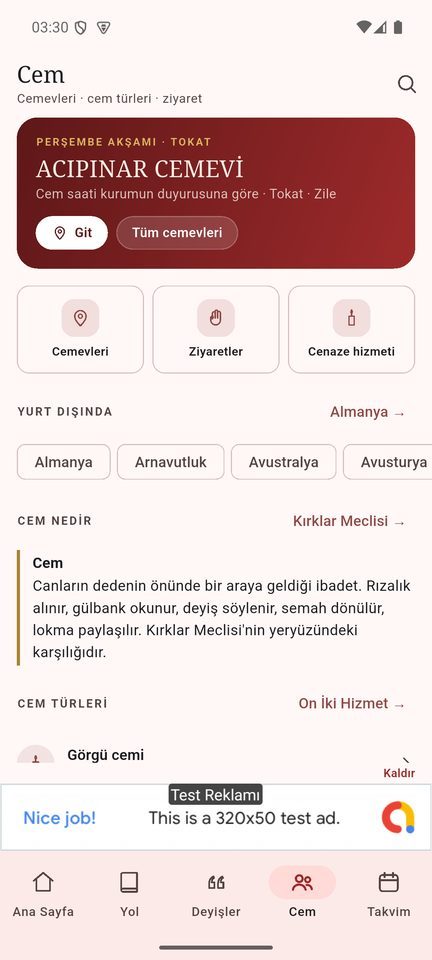Cem sekmesi: bu akşam cem